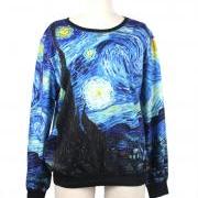 Sweater Jumper Cosmic Light Sweatshirt T-Shirt Long Sleeve Black Women Shirt Tshirt Unisex--1045
