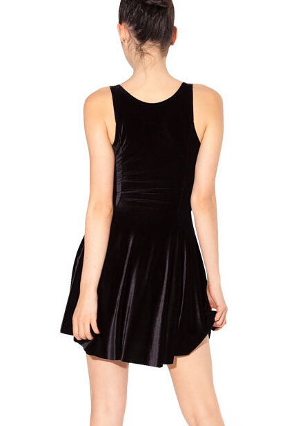 2015 New Black Velour Dress Fashion Party Dress on Luulla